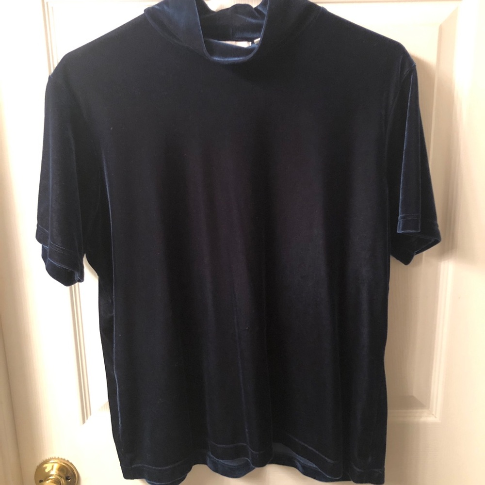 Navy Blue Velvet Shirt